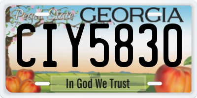 GA license plate CIY5830