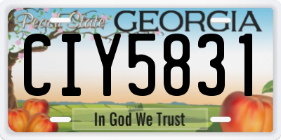 GA license plate CIY5831