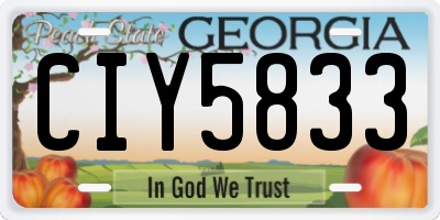 GA license plate CIY5833