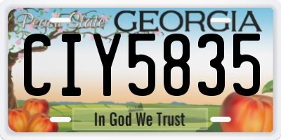 GA license plate CIY5835