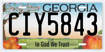 GA license plate CIY5843