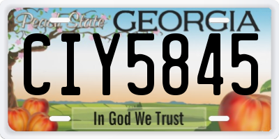 GA license plate CIY5845