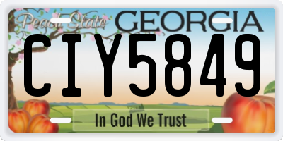 GA license plate CIY5849