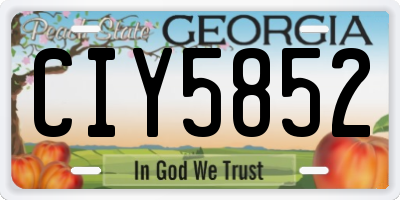 GA license plate CIY5852