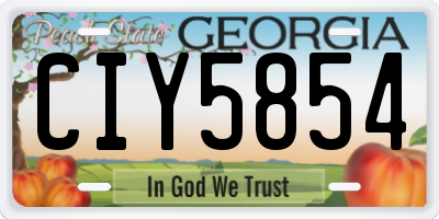 GA license plate CIY5854