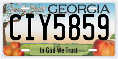 GA license plate CIY5859