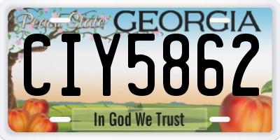 GA license plate CIY5862