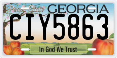 GA license plate CIY5863