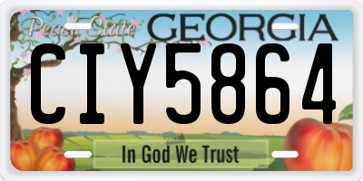 GA license plate CIY5864