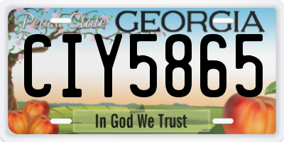 GA license plate CIY5865