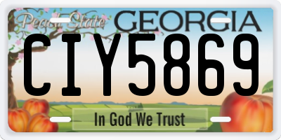GA license plate CIY5869