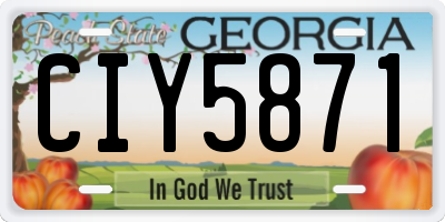 GA license plate CIY5871