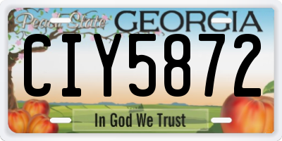 GA license plate CIY5872