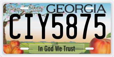 GA license plate CIY5875