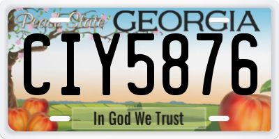 GA license plate CIY5876