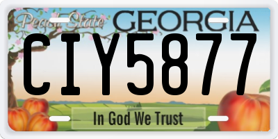 GA license plate CIY5877