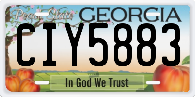 GA license plate CIY5883