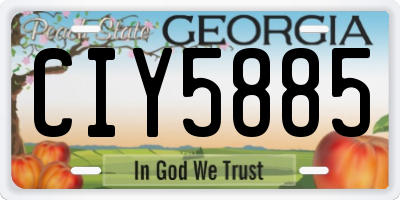 GA license plate CIY5885