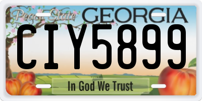 GA license plate CIY5899