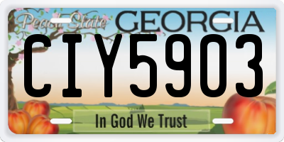 GA license plate CIY5903