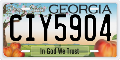 GA license plate CIY5904