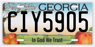 GA license plate CIY5905