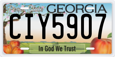 GA license plate CIY5907