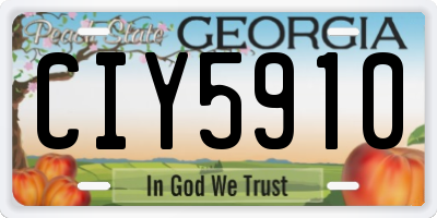 GA license plate CIY5910