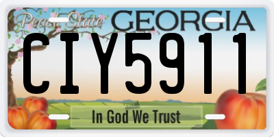 GA license plate CIY5911