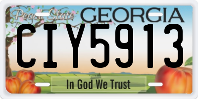 GA license plate CIY5913