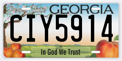 GA license plate CIY5914