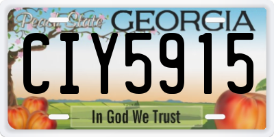 GA license plate CIY5915