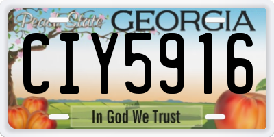GA license plate CIY5916