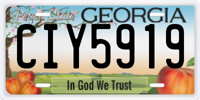 GA license plate CIY5919