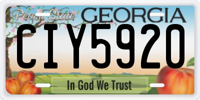 GA license plate CIY5920