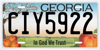 GA license plate CIY5922