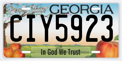 GA license plate CIY5923