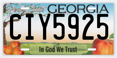 GA license plate CIY5925