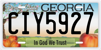 GA license plate CIY5927