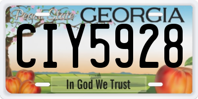 GA license plate CIY5928