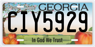 GA license plate CIY5929