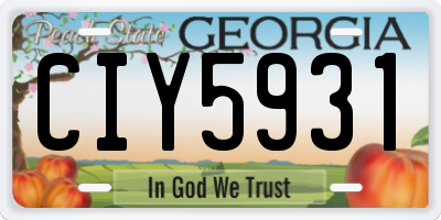 GA license plate CIY5931
