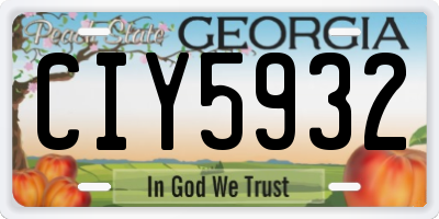 GA license plate CIY5932