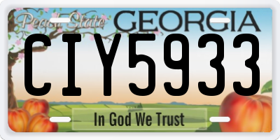 GA license plate CIY5933