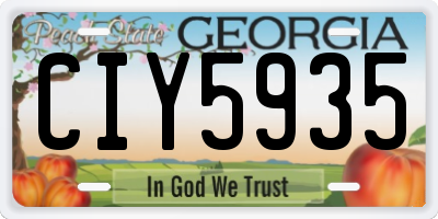 GA license plate CIY5935