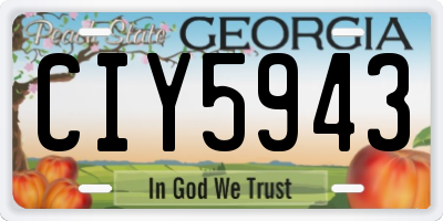 GA license plate CIY5943