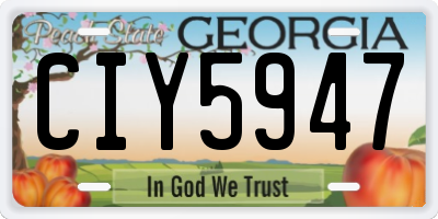 GA license plate CIY5947