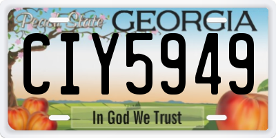 GA license plate CIY5949