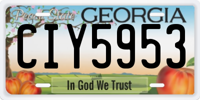 GA license plate CIY5953