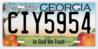 GA license plate CIY5954